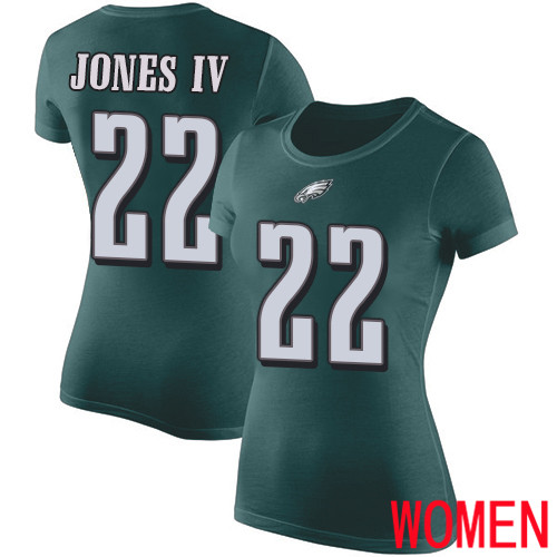 Women Philadelphia Eagles #22 Sidney Jones Green Rush Pride Name and Number NFL T Shirt->philadelphia eagles->NFL Jersey